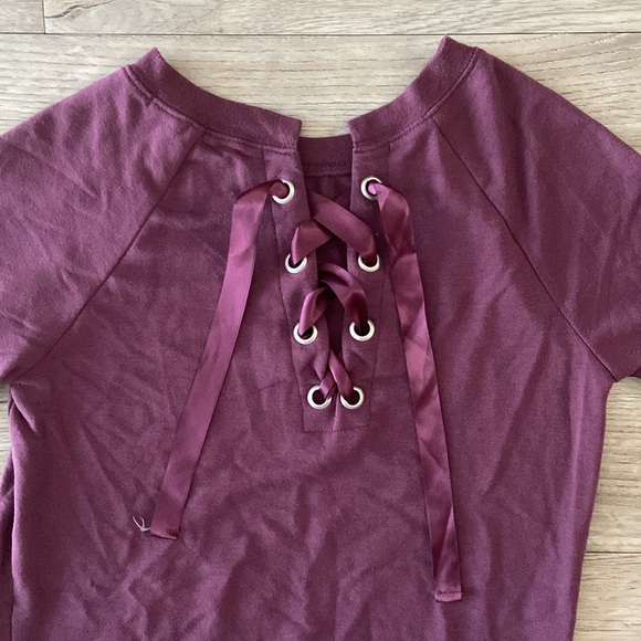 GARAGE | Maroon Purple T-Shirt Dress - Picture 2 of 6